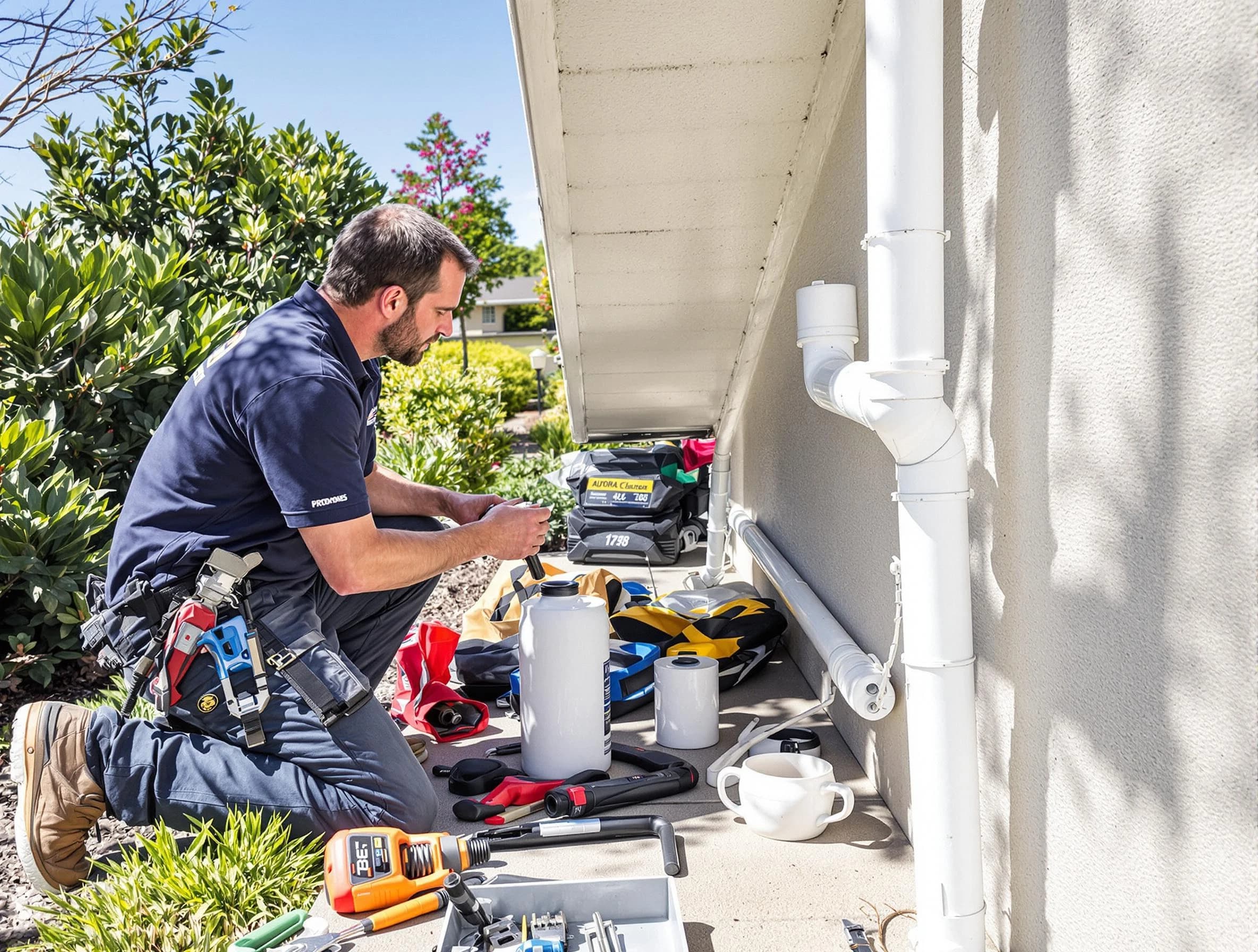 Parma Roofing Company expert fixing a downspout in Parma, OH