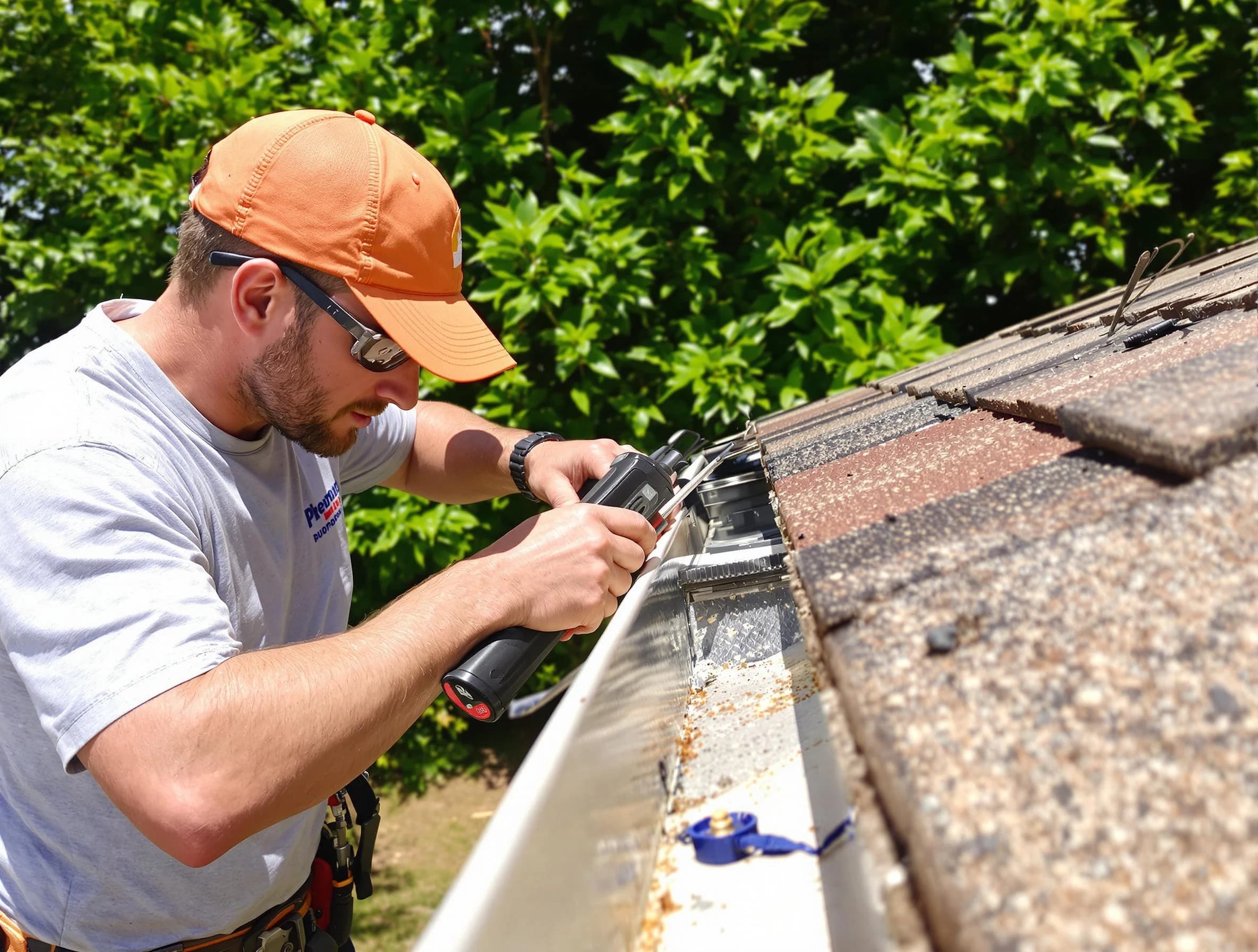 Parma Roofing Company specialists conducting a gutter repair in Parma, OH