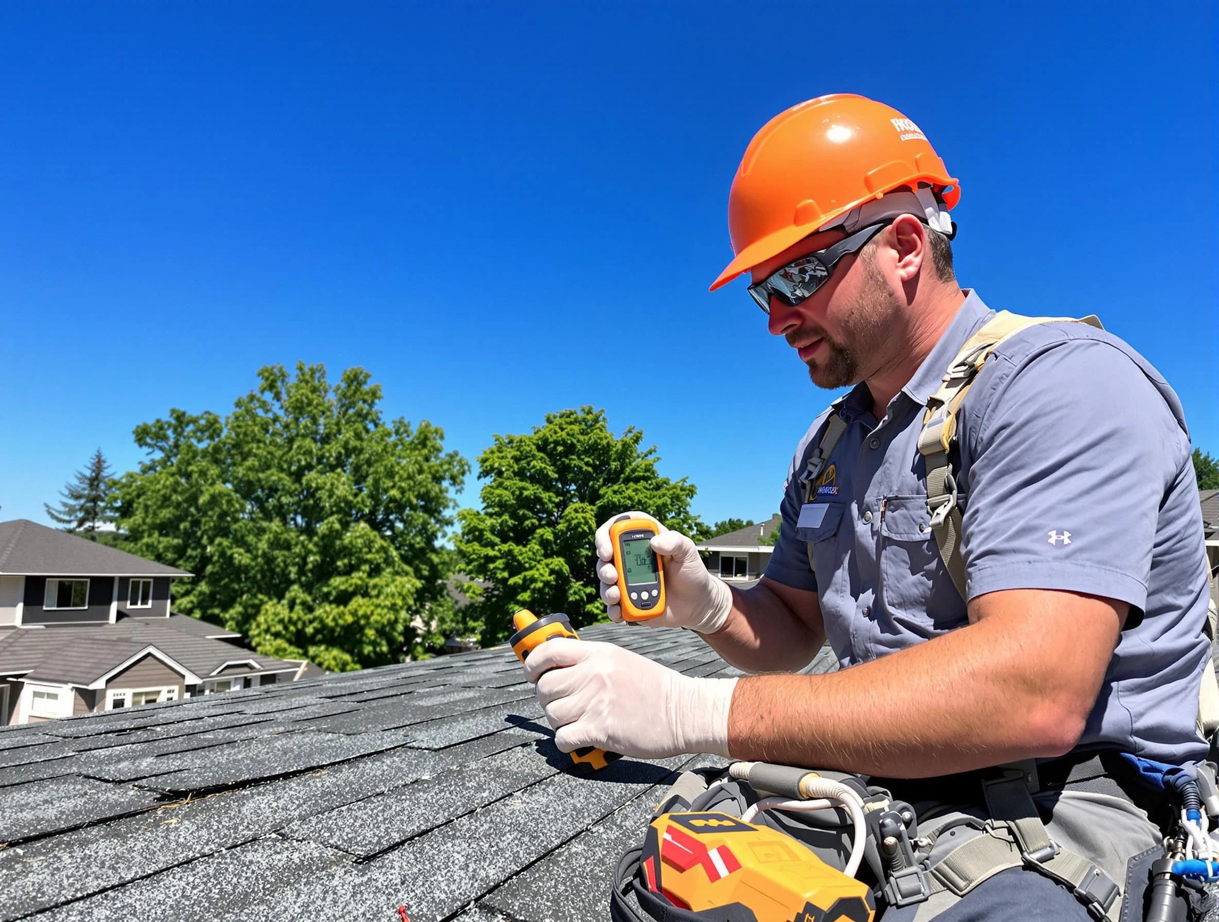 Parma Roofing Company conducting a roof inspection in Parma, OH