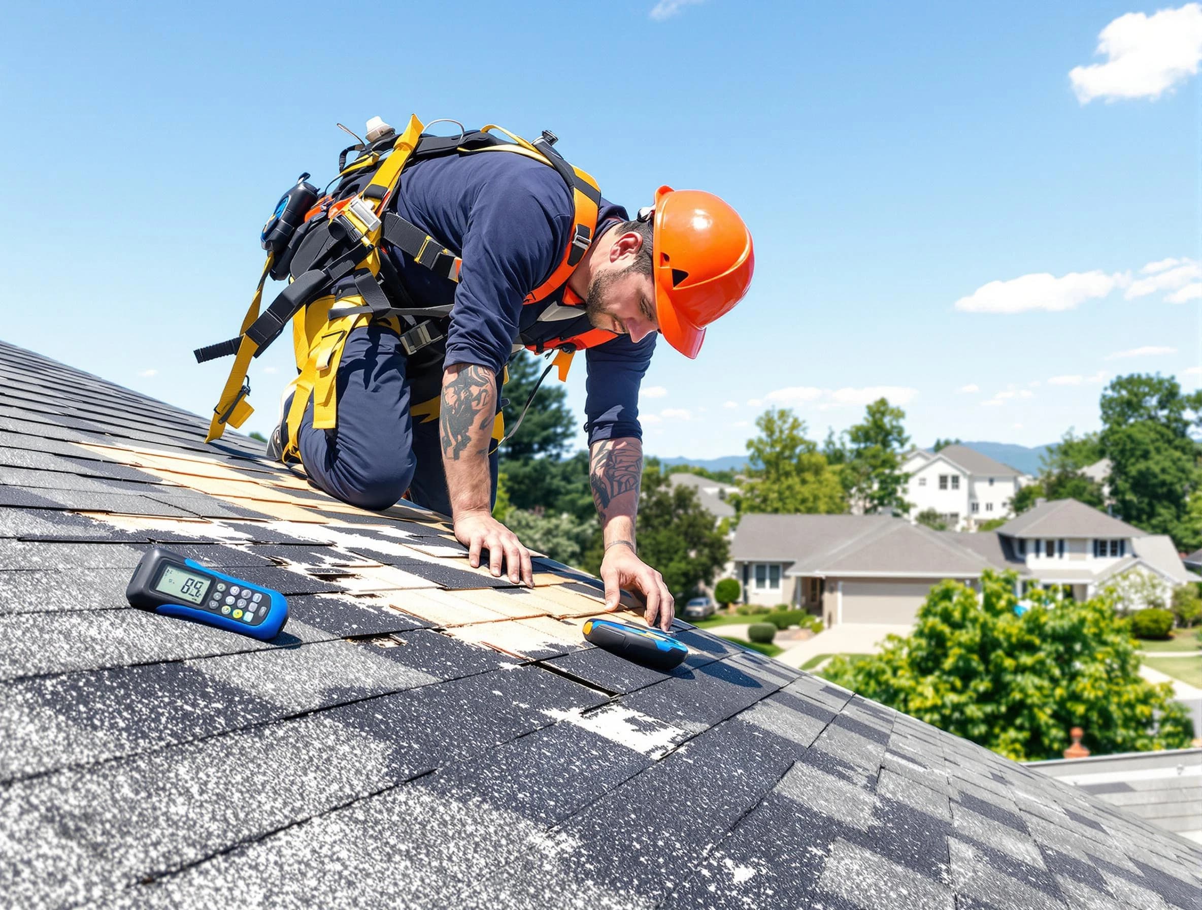 Parma Roofing Company professional performing roof repairs in Parma, OH